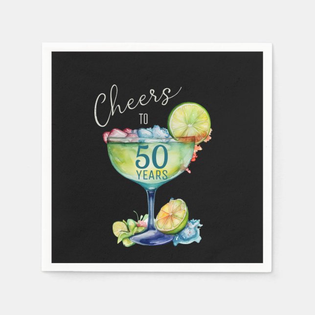 Cheers to 50 Years Milestone Birthday  Serviette (Vorderseite)