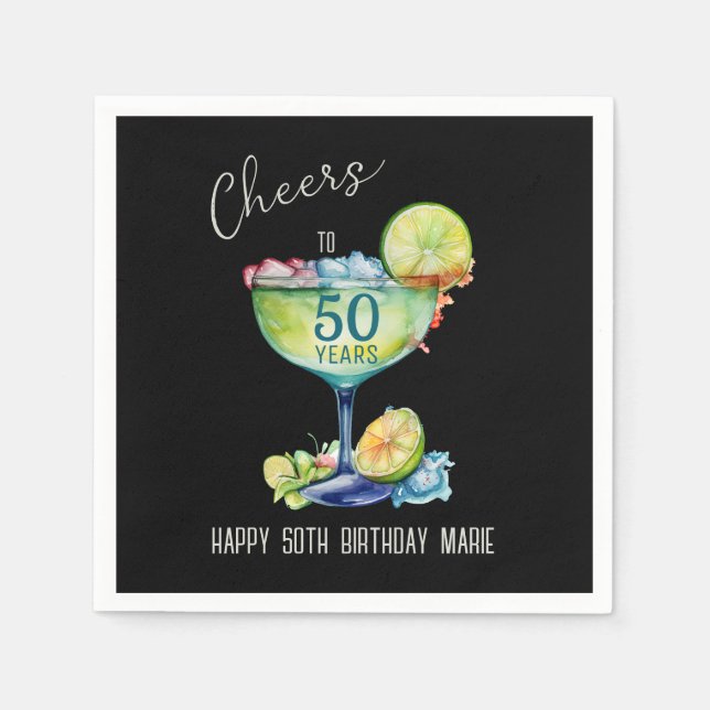 Cheers to 50 Years Milestone Birthday  Serviette (Vorderseite)