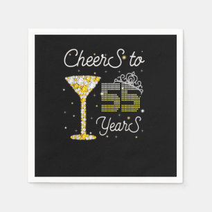 Cheers To 55 Years Old Happy 55th Birthday Queen D Serviette