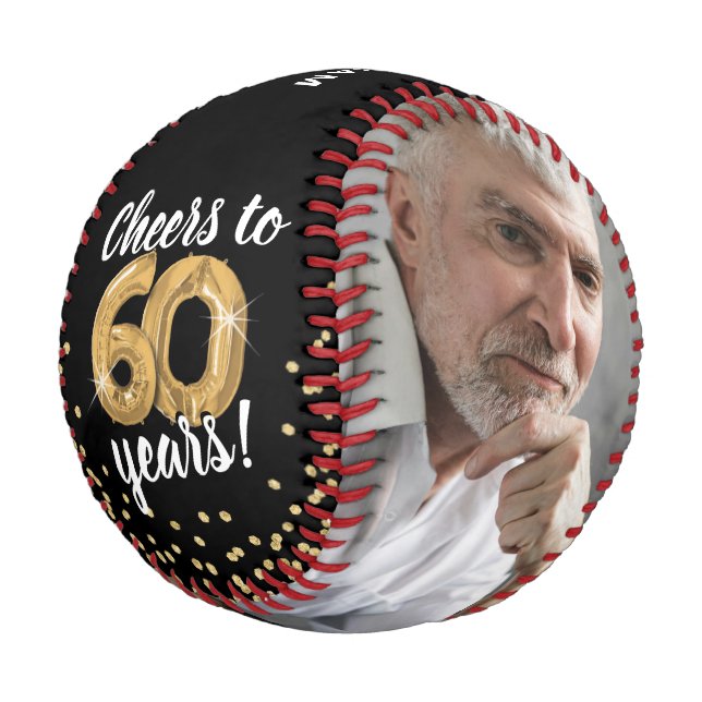 Cheers to 60 Years - 60th birthday Photo Baseball (Schrägansicht)