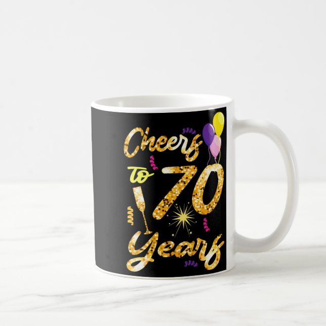 Cheers To 70 Years 1951 70th Birthday Gift  Kaffeetasse (Rechts)