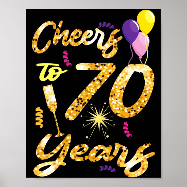 Cheers To 70 Years 1951 70th Birthday Gift  Poster (Vorne)