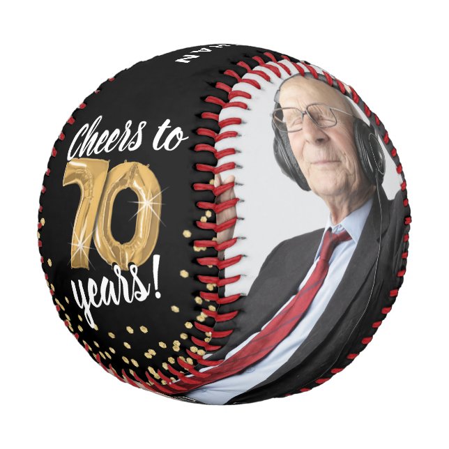 Cheers to 70 Years - 70th birthday Photo Baseball (Schrägansicht)