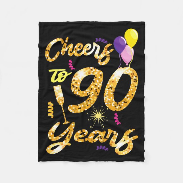 Cheers To 90 Years 1931 90th Birthday Celebration  Fleecedecke (Vorderseite)