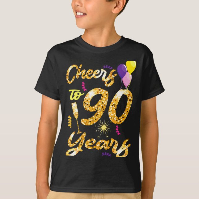Cheers To 90 Years 1931 90th Birthday Celebration  T-Shirt (Vorderseite)