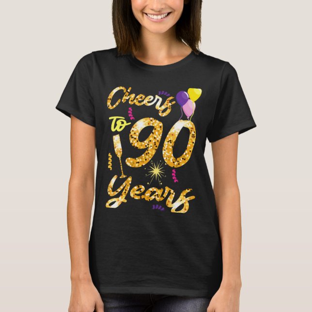 Cheers To 90 Years 1931 90th Birthday Celebration  T-Shirt (Vorderseite)