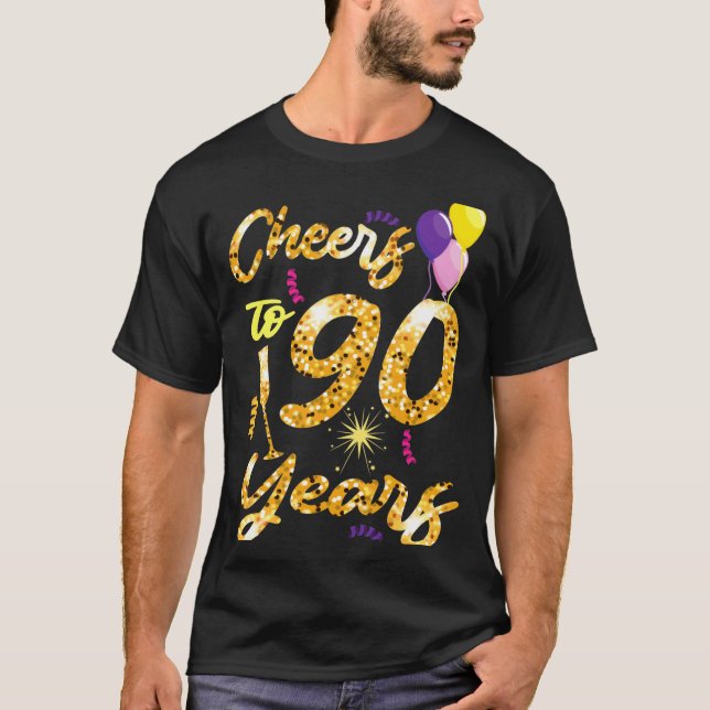 Cheers To 90 Years 1931 90th Birthday Celebration  T-Shirt (Vorderseite)