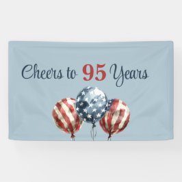Cheers to 95 Years Birthday Party Banner