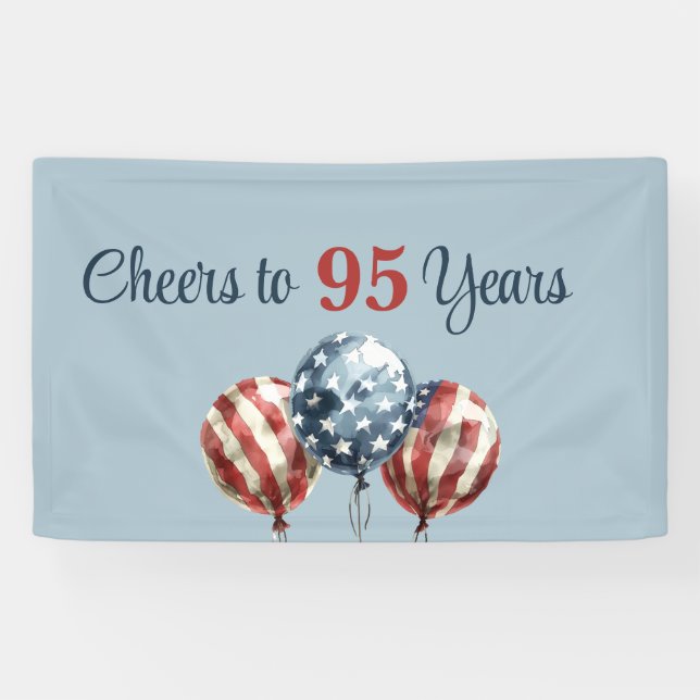 Cheers to 95 Years Birthday Party  Banner (Horizontal)