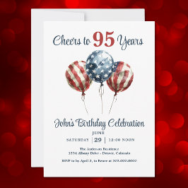 Cheers to 95 Years Birthday Party Invitation Einladung