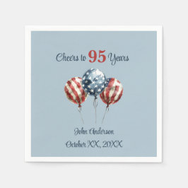 Cheers to 95 Years Birthday Party Serviette