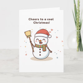 Cheers to a Cool Christmas Snowman Card Karte