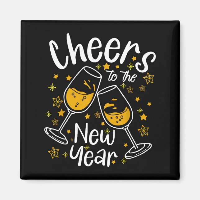 Cheers To A New Year Eve Party Countdown Happy New Magnet (Vorne)