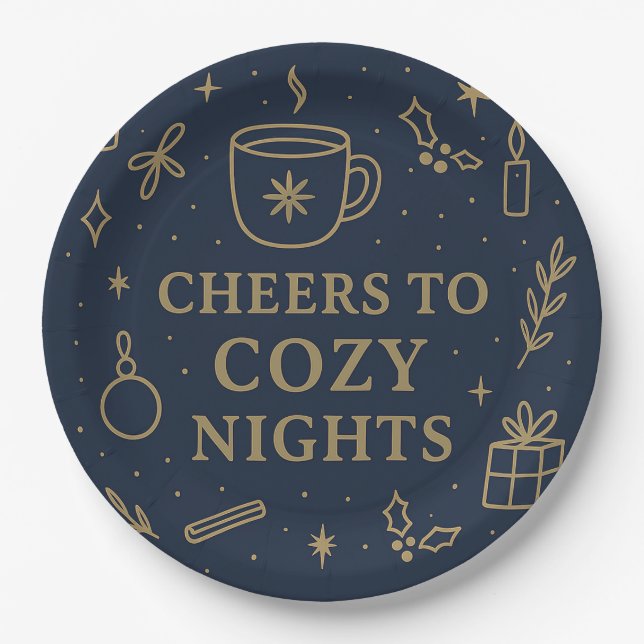 Cheers to Cozy Nights Paper Plate Pappteller (Vorderseite)