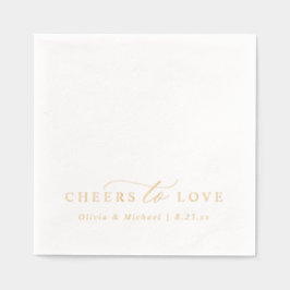 Cheers to Love Elegant Modern Wedding Gold Servietten Mit Folie