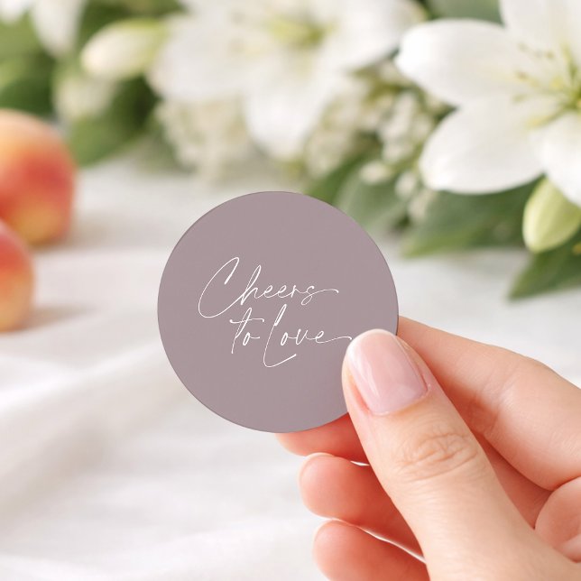 Cheers to Love Wedding Favor Sticker (Von Creator hochgeladen)