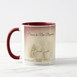 Cheers to New Beginnings | Custom Holiday Mug 2026 Tasse