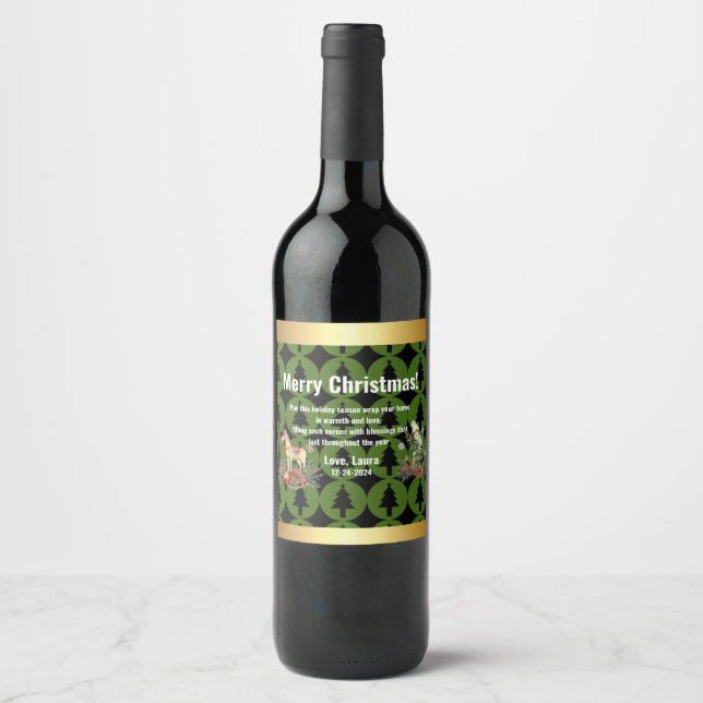 Cheers to Robert: Custom Christmas Wine Labels! Weinetikett (Vorderseite)