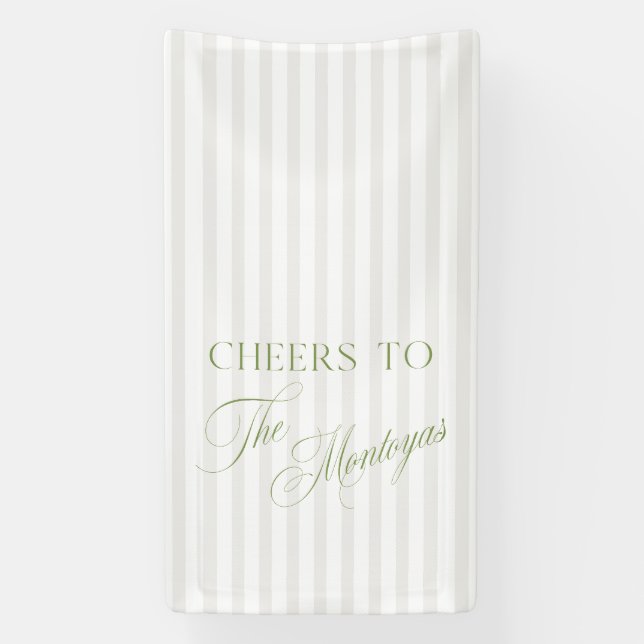 Cheers to Sage Green & Beige Wedding Banner (Vertikal)