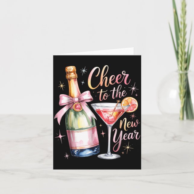 Cheers To The New Year 2026 Champagne New Years Ev Karte (Vorderseite)