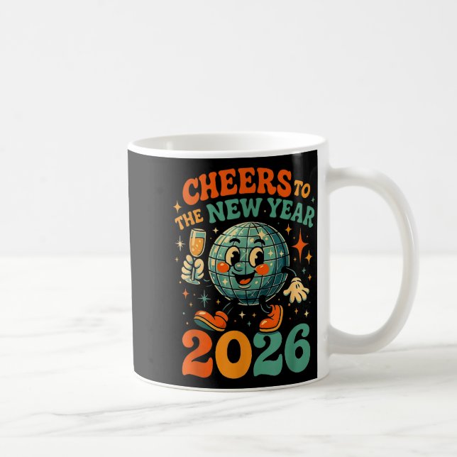 Cheers To The New Year 2026 Retro Disco Gift  Kaffeetasse (Rechts)