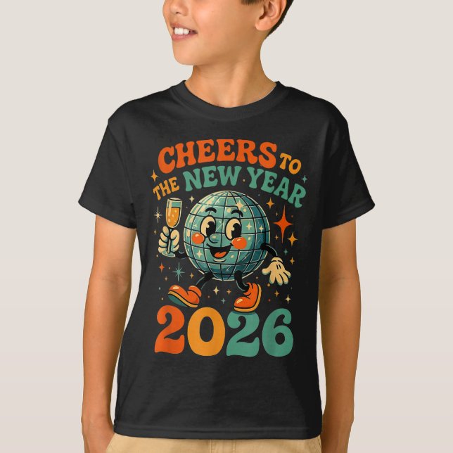 Cheers To The New Year 2026 Retro Disco Gift  T-Shirt (Vorderseite)