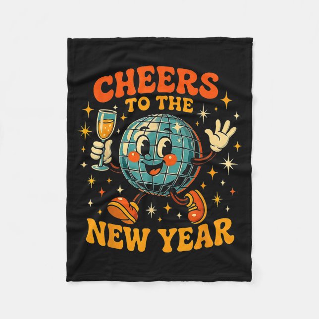Cheers To The New Year 2026 Retro Party Gift  Fleecedecke (Vorderseite)