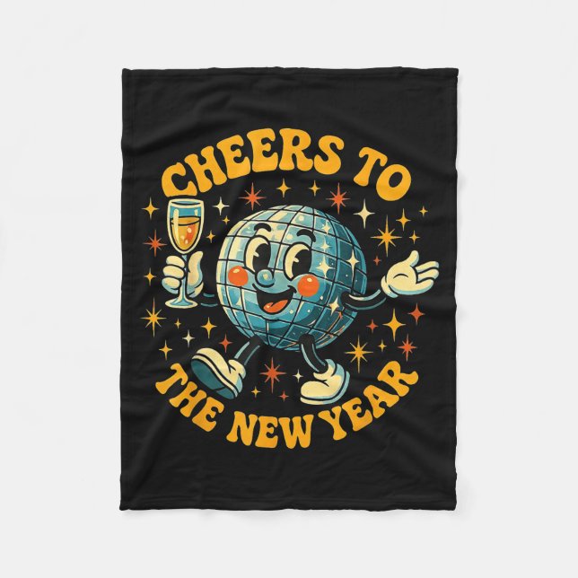 Cheers To The New Year 2026 Retro Party Gift  Fleecedecke (Vorderseite)