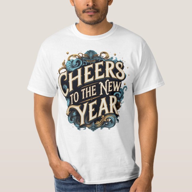 Cheers to the New Year Champagne T-Shirt (Vorderseite)