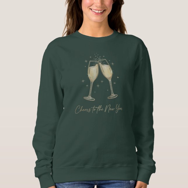 Cheers to the New Year Elegant Champagne Glasses Sweatshirt (Vorderseite)