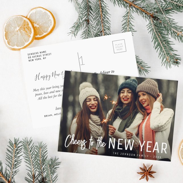 cheers to the new year holiday greeting card postkarte (Von Creator hochgeladen)