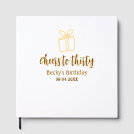 Cheers to thirty yellow brown birthday pastel gift gästebuch