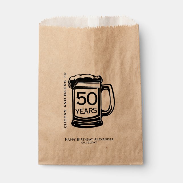 Cheers und Biere Meilenstein Geburtstagsparty Cust Geschenktütchen (Vorderseite)