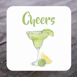 Cheers Watercolor Margarita Rechteckiger Pappuntersetzer