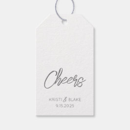 CHEERS Wedding DATE Couple NAMES Modern Minimalist Geschenkanhänger