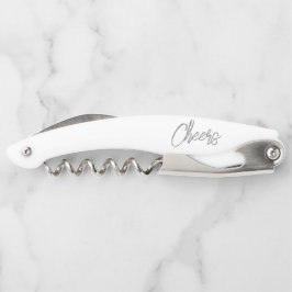 CHEERS Wedding DATE Couple NAMES Modern Minimalist Kellnermesser