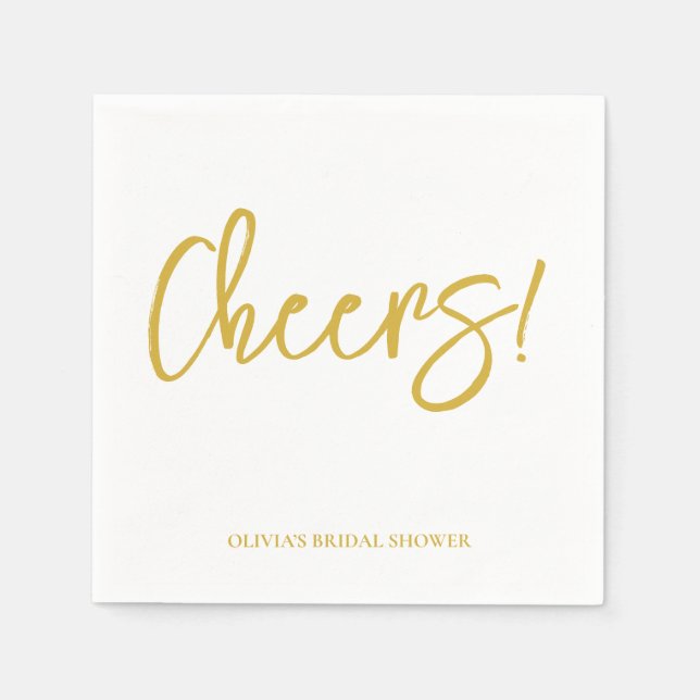 Cheers Wedding Napkins with Rustic Hand Lettering Serviette (Vorderseite)
