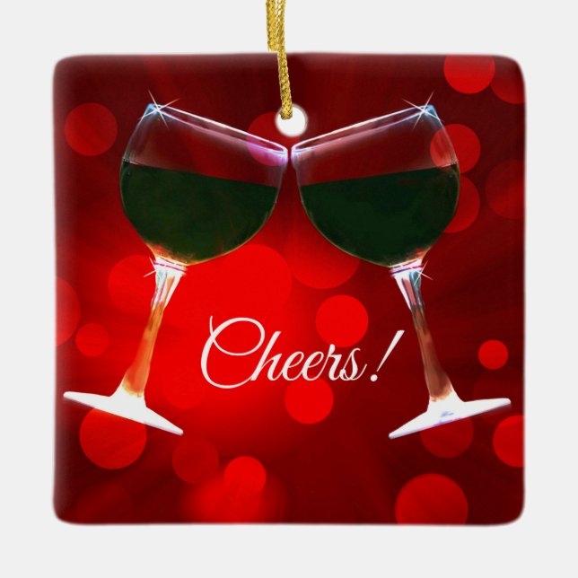 Cheers Wein Weihnachtsschmuck (Vorderseite)
