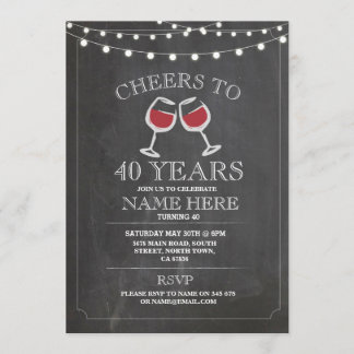 Cheers Weinprobe Chalk Geburtstagsparty Einladung
