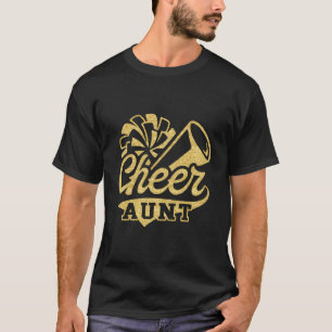 Cheertante Größter Fan Cheerleader Black Yellow Go T-Shirt