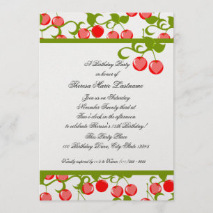 Cheery Cherries Birthday Einladung