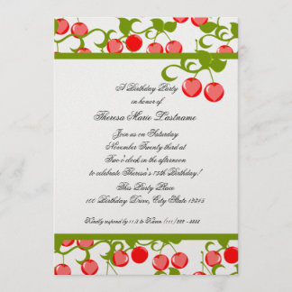 Cheery Cherries Birthday Einladung