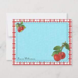 Cheery Cherry Personalisiert Flat Mitteilungskarte