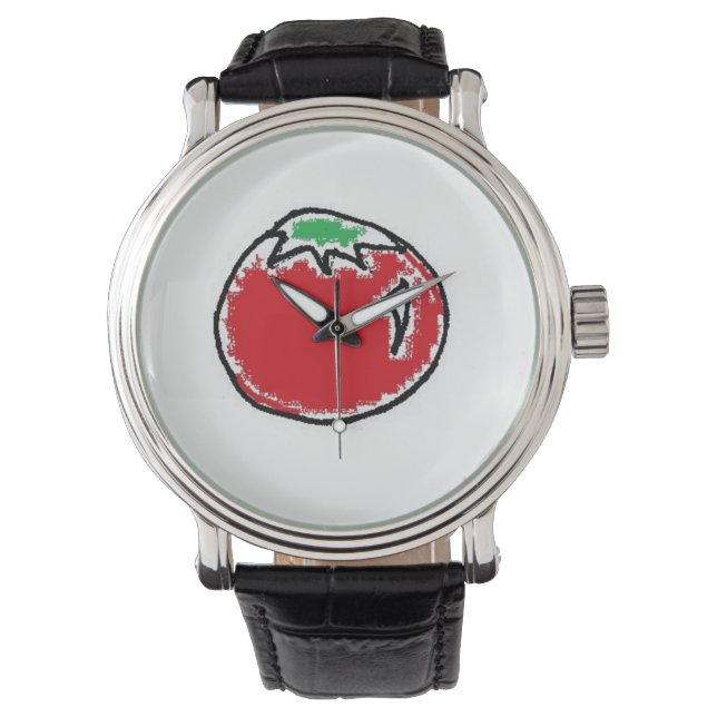Cheery Cherry Tomato Cartoon Armbanduhr (Vorderseite)