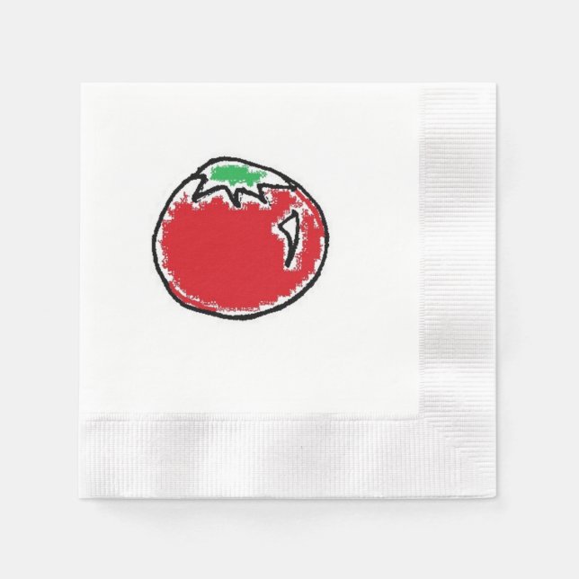 Cheery Cherry Tomato Cartoon Serviette (Vorderseite)