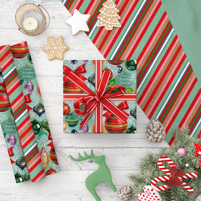 Cheery Christmas Wishes Wrapping Paper Geschenkpapier Set (Von Creator hochgeladen)