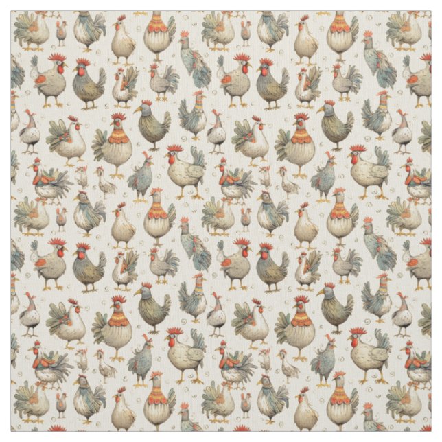 Cheery Coops: Whimsy Chicken Stoff (Muster)