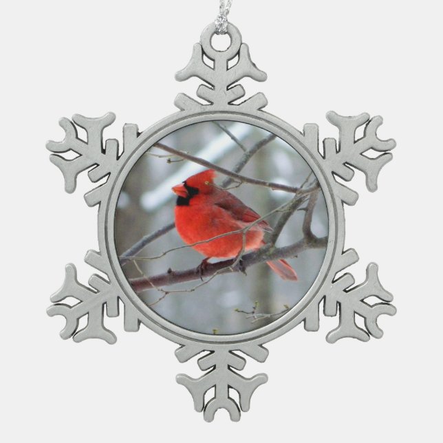 Cheery Kardinal Snowflake Ornament (Vorderseite)
