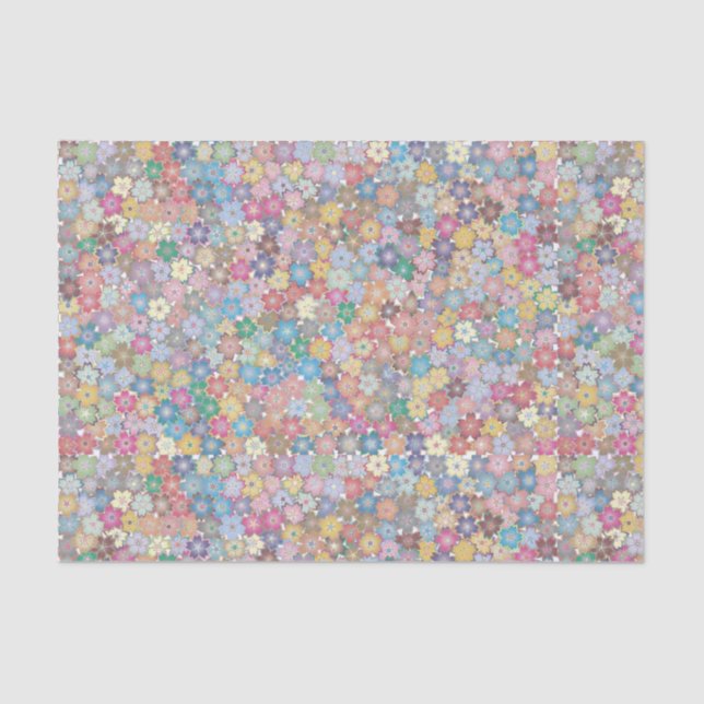 Cheery Multicolored Little Blume Decoupage Seidenpapier (Vorderseite)