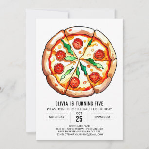 Cheese Boho Pizza Birthday Einladung